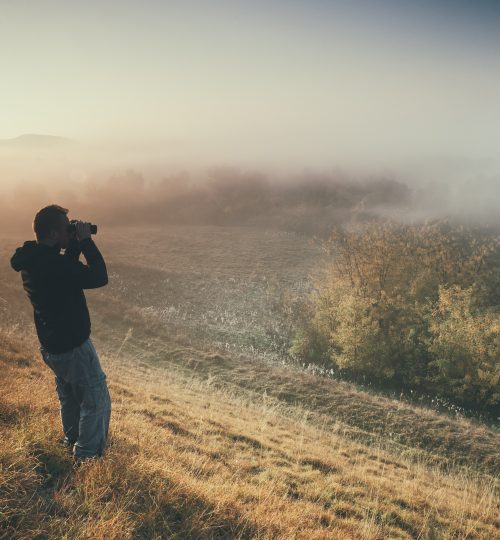 Man exploring the valley