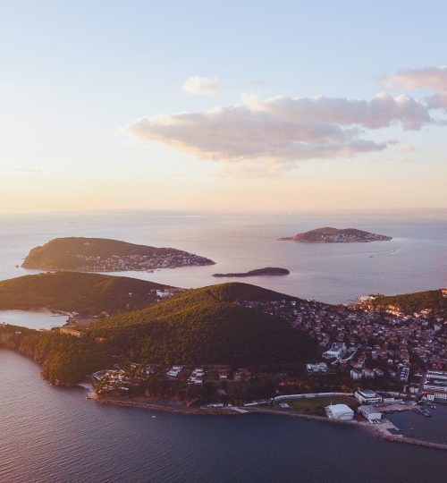 view of prince island in Istanbul Turkey on a sunny day