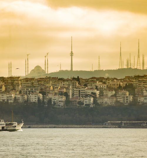 Panorama of the ancient city of Istanbul in early morning hours